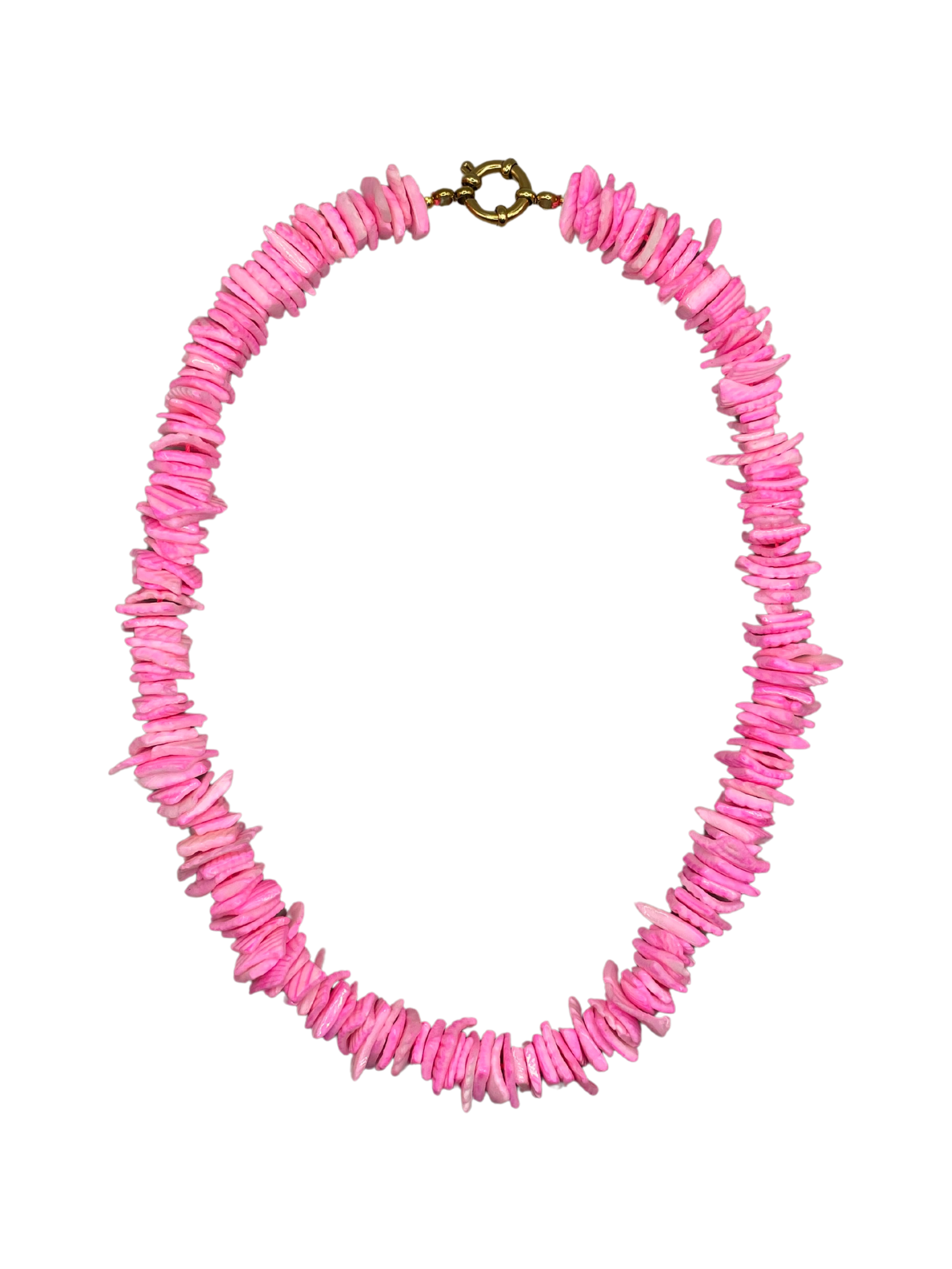 Pink puka shell necklace on sale