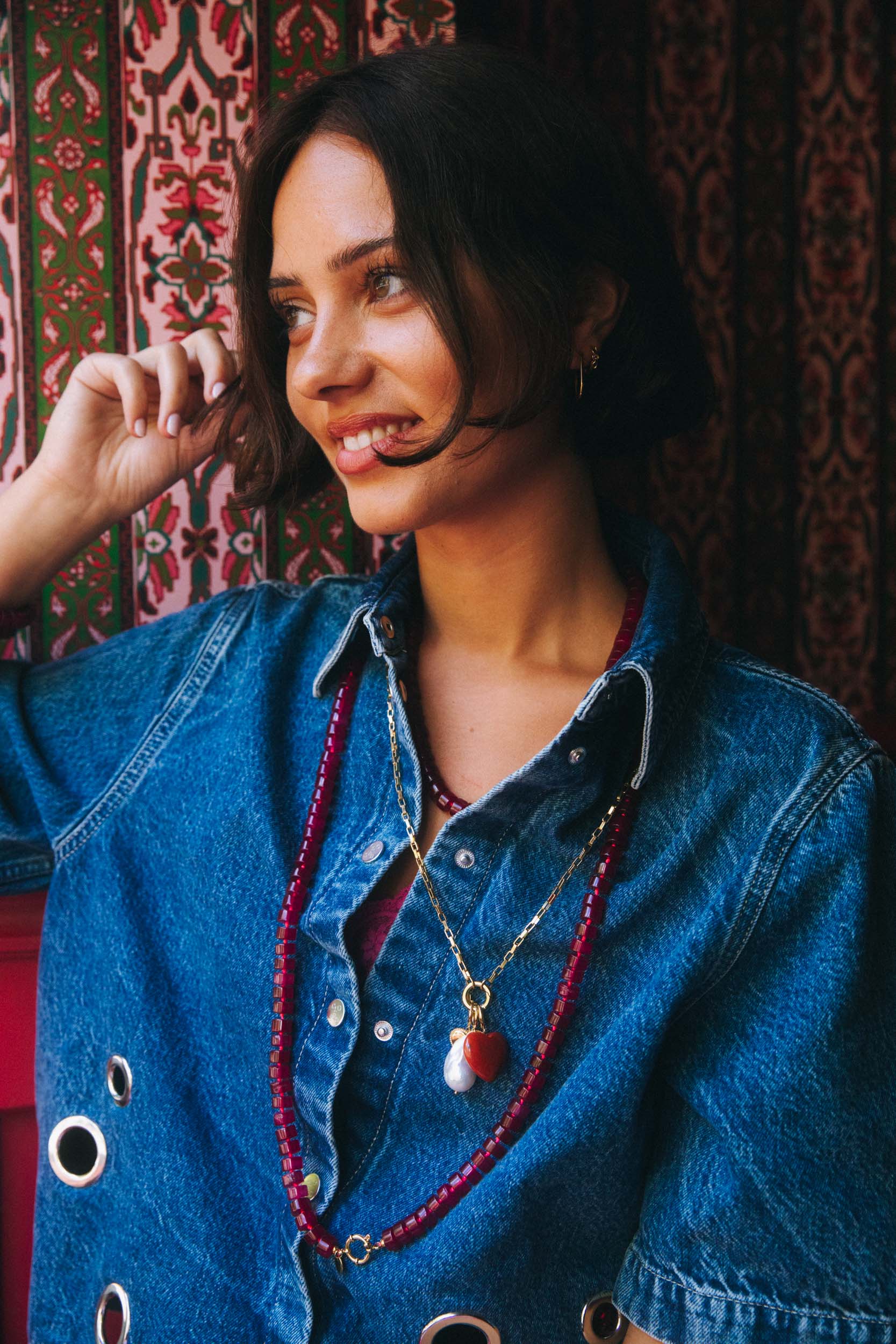 Phil Burgundy Necklace