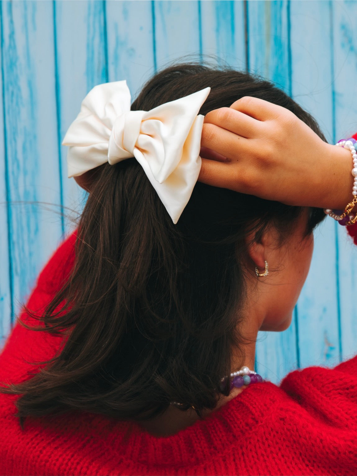 Bonnie Bow Hair Clip ~ Off White