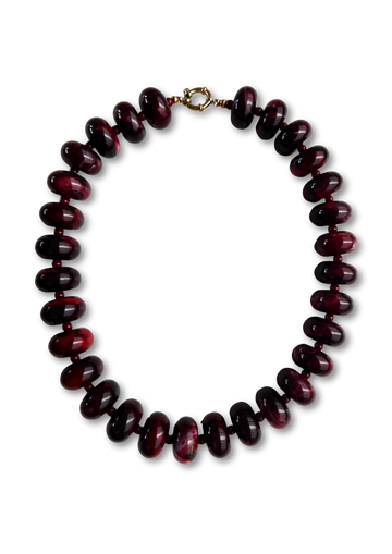 Chunky Bead Burgundy Necklace