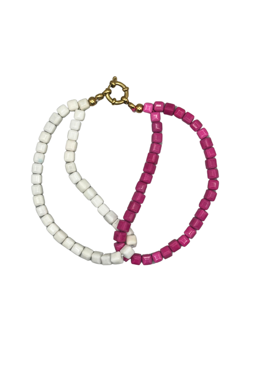 Dubbel roze armband