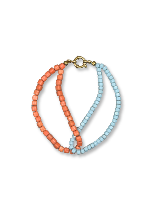 Dubbel blauw armband