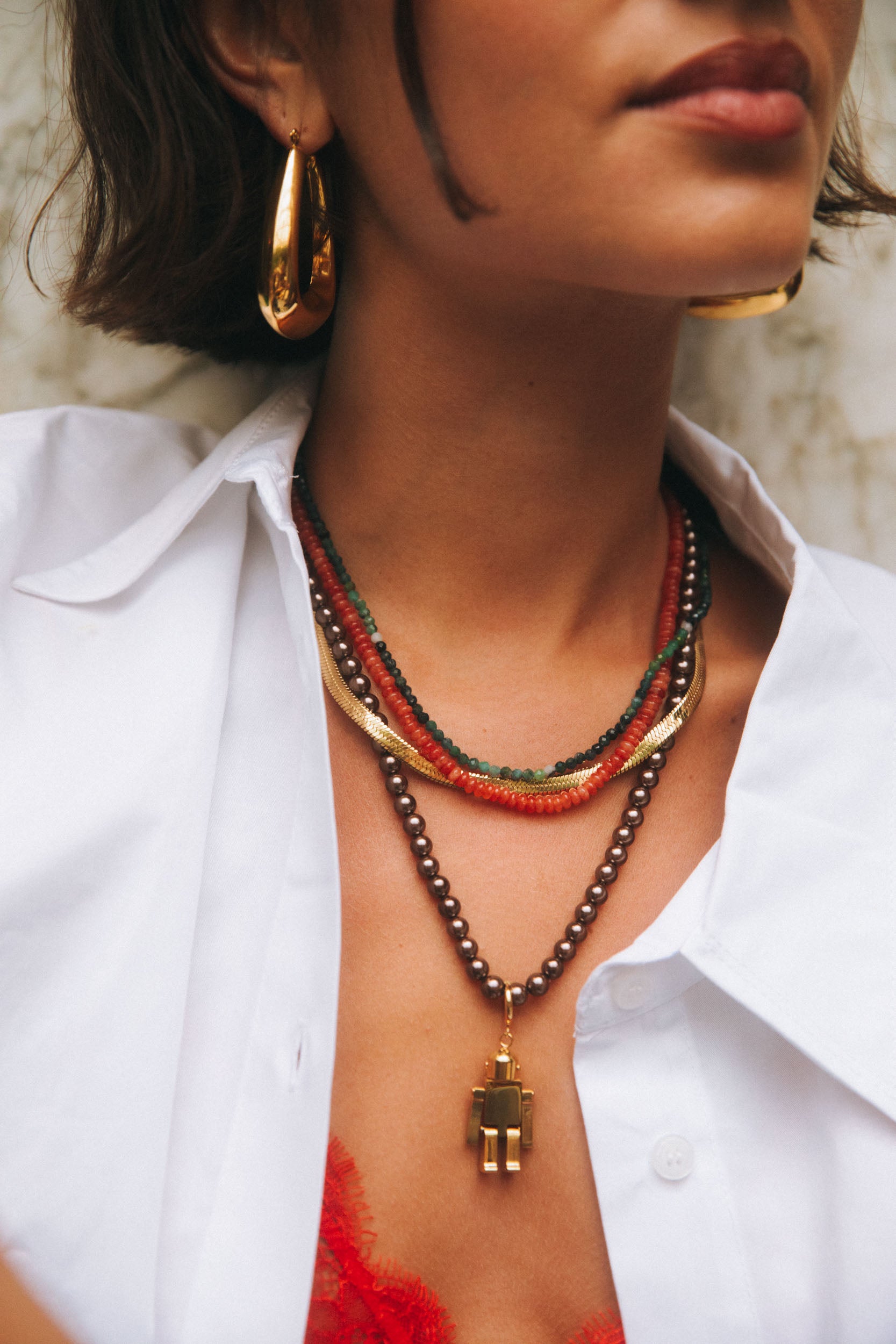 Bruine parelketting