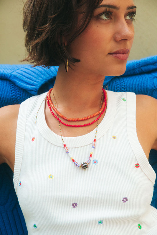 Tommy Gold Orange Necklace