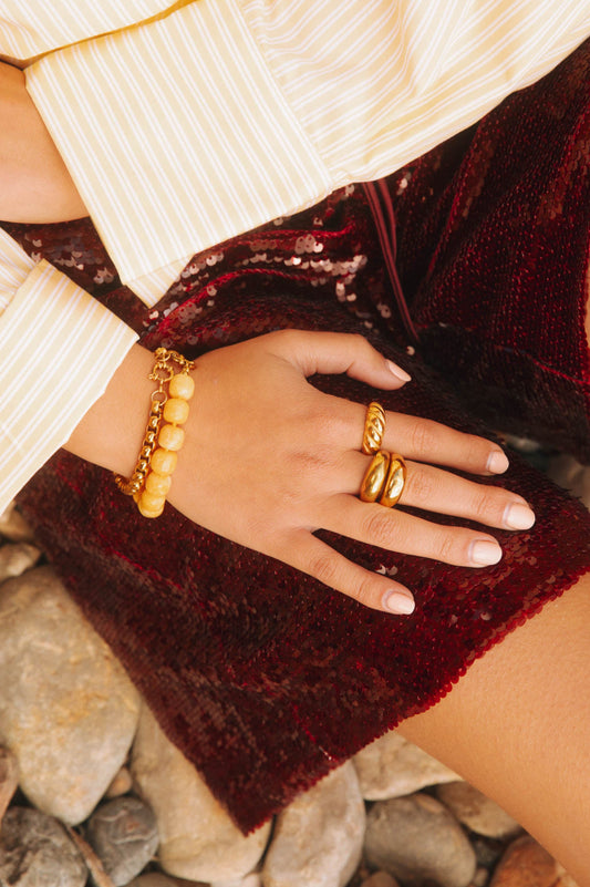 Klassieke ring ~ 18K verguld roestvrij staal 