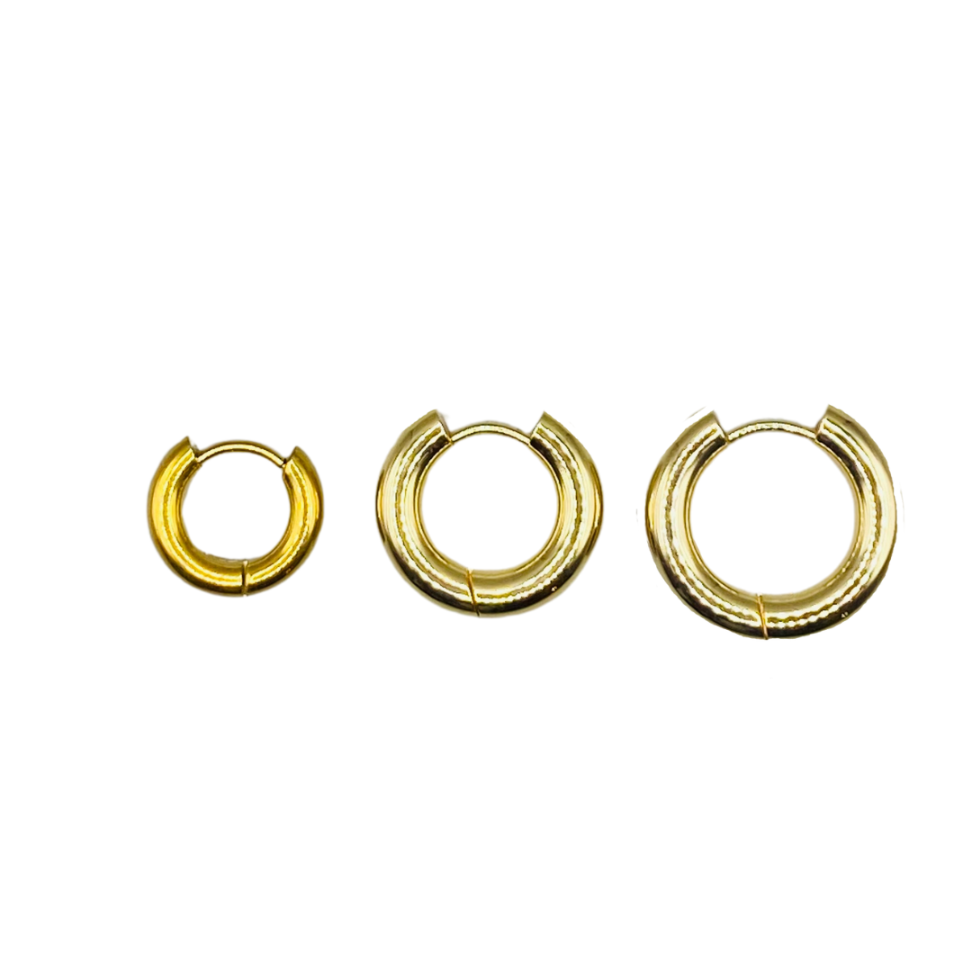 Hoops 2 pcs ~ 18K gold plated stainless steel