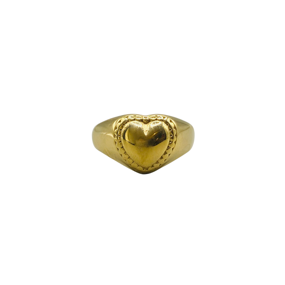 Heart Ring - 18K stainless steel gold plated