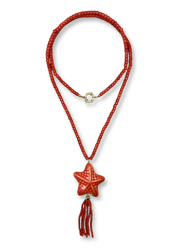 Koraal Tassel Ketting