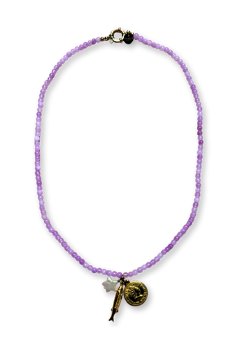 Lila Bedel Trio Ketting
