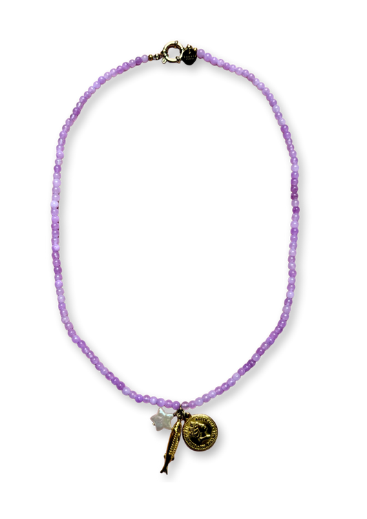 Lila Bedel Trio Ketting