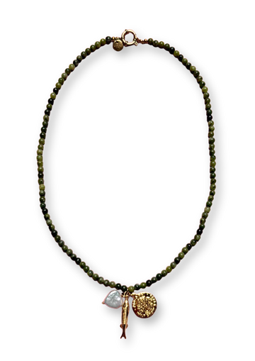 Kaki Bedel Trio Ketting
